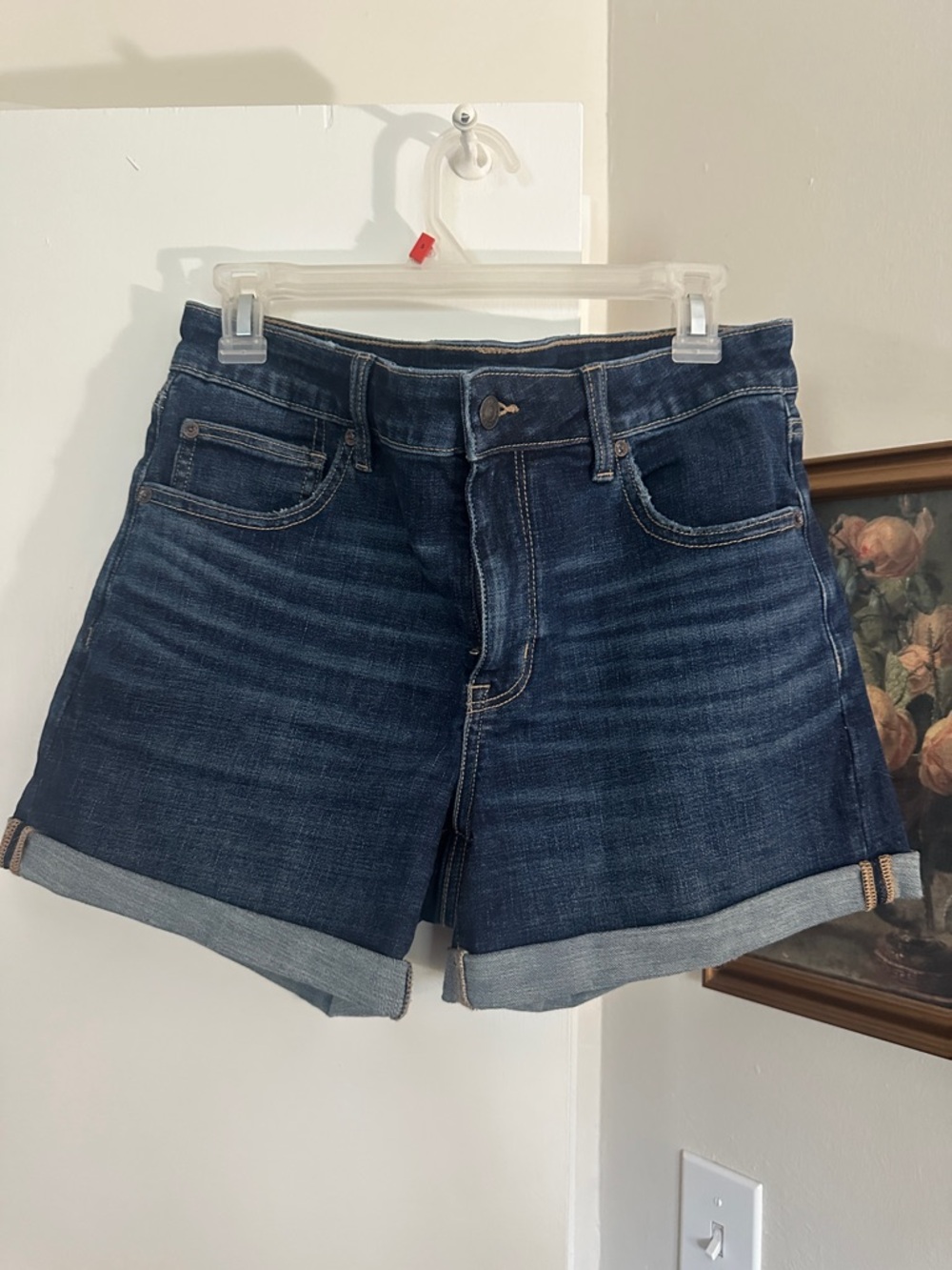 American eagle Dark Blue Denim Roll-Cuff Women's Shorts